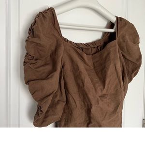 Storets puffed sleeve linen top size S/M